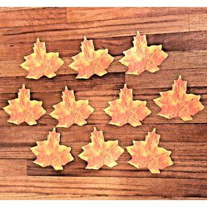 Set of 10 Autumn Leaf Drink Coasters Cardboard New Fall Thanksgiving Decor